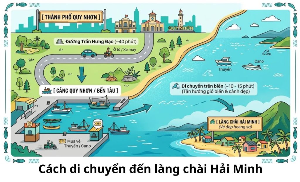 Cách di chuyển đến làng chài Hải Minh