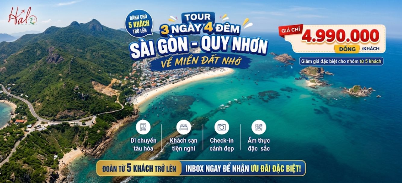 Tour 3 ngày 4 đêm Sài Gòn Quy Nhơn bằng Tàu Hoả